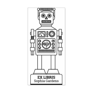 Ex Libris - Robot Librarian v3 Rubberstempel