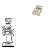 Ex Libris - Robot Librarian v3 Rubberstempel (Gestempeld)