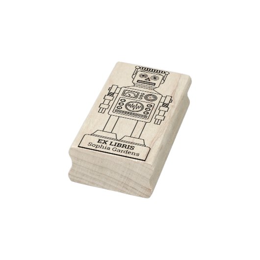 Ex Libris - Robot Librarian v3 Rubberstempel (Stempel)
