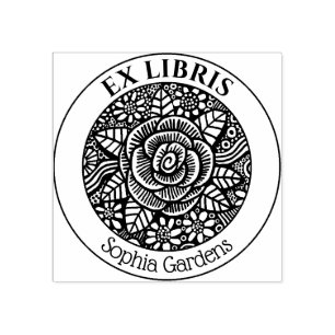 Ex Libris - Roos Tekening Zelfinkend stempel