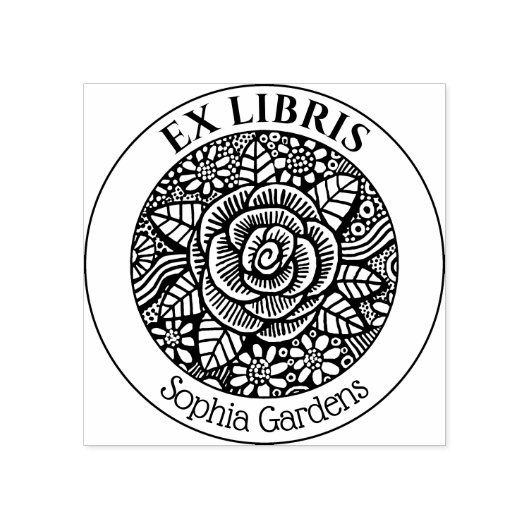 Ex Libris - Roos Tekening Zelfinkend stempel (Afrduk)