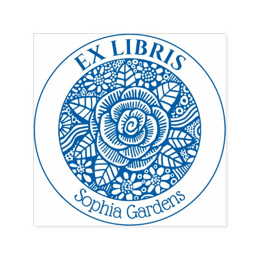 Ex libris - Roos tekening Zelfinktende Stempel (Design)