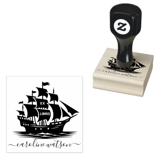 Ex libris Rubber Stamp Ship Rubberstempel (Gestempeld)