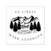 Ex Libris Rustic Handgetrokken - Aangepaste naam v Zelfinktende Stempel (Design)