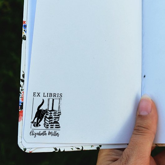 Ex libris, schattig kattenboek rubberstempel