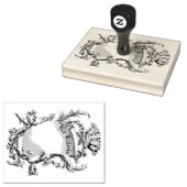 Ex Libris Scroll Vintage Lijn Kunst Rubberstempel (Gestempeld)