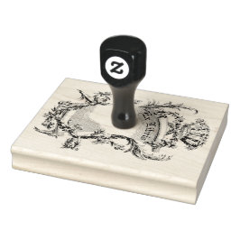 Ex Libris Scroll Vintage Lijn Kunst Rubberstempel