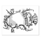 Ex Libris Scroll Vintage Line Art  Rubberstempel (Afrduk)