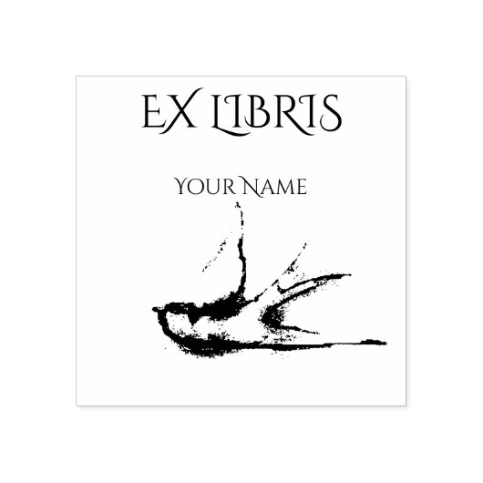 EX LIBRIS - slikvogel Rubberstempel (Afrduk)