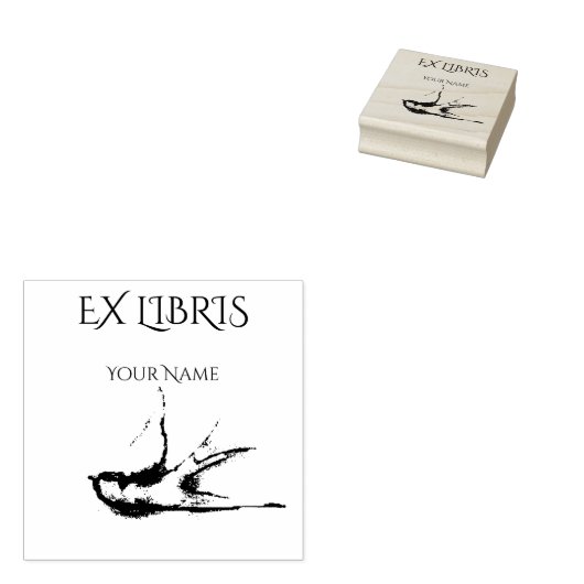 EX LIBRIS - slikvogel Rubberstempel (Gestempeld)