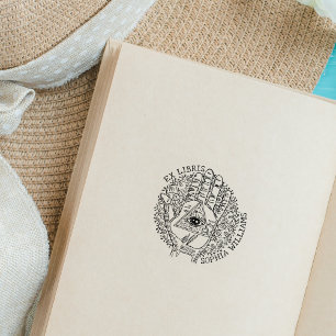 Ex Libris, Spiritueel Handje, Hamsa Book Rubberstempel