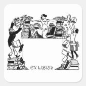 Ex Libris Stacking Books Bookplate Sticker (Voorkant)