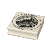 Ex Libris - Stoomtrein op een brug met rubberen st Rubberstempel (Stempel)