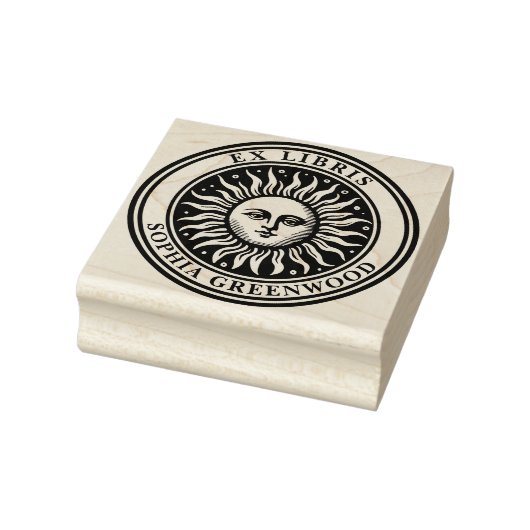 Ex Libris - Sun Face 2 Rubberstempel (Stempel)