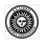 Ex Libris - Sun Face 2 Rubberstempel (Afrduk)