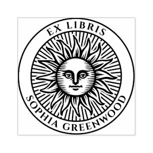Ex Libris - Sun Face 3 Rubberstempel