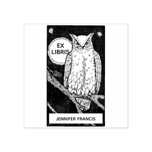  Ex Libris Uil, Aangepaste Bibliotheek Boekplaat Rubberstempel (Afrduk)