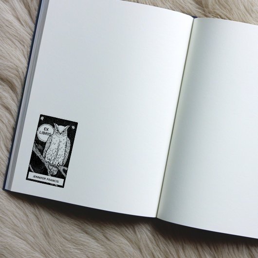 Ex Libris Uil, Aangepaste Bibliotheek Boekplaat Rubberstempel