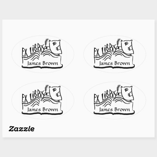 Ex Libris Uil met Boek Stickers (Vel)