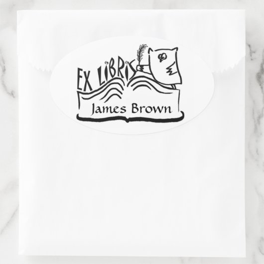 Ex Libris Uil met Boek Stickers (Tas)