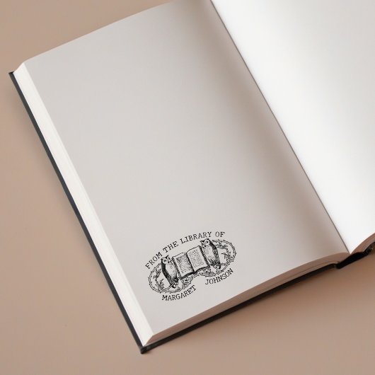 ex libris uilen uit de bibliotheek van rubberstempel