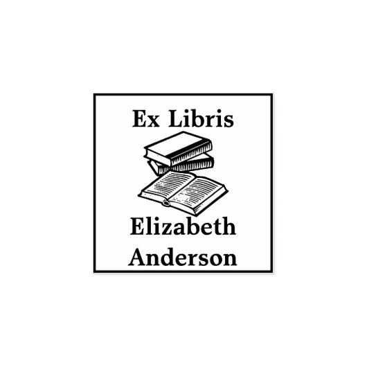 Ex Libris (Uit de Bibliotheek van Boekplaat) Rubberstempel (Afrduk)