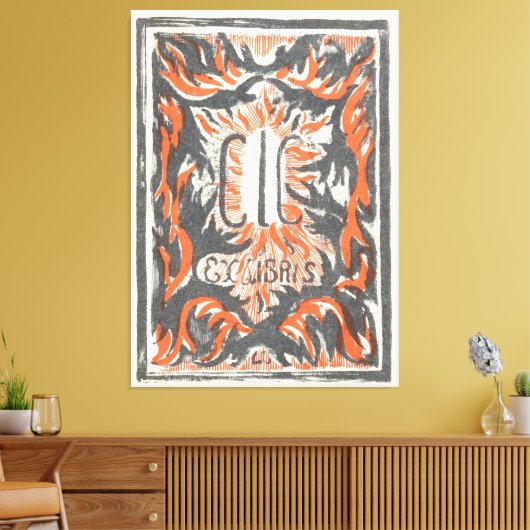 Ex libris van Carel Lion Cachet Canvas Afdruk (Insitu (Woonkamer))