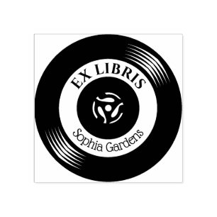 Ex libris vinyl record rubberstempel