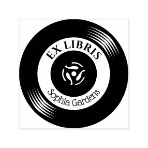 Ex libris vinyl record  zelfinktende stempel