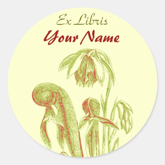 Ex libris vleesetende Planten Stickers (Voorkant)