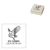 Ex Libris Vliegende Schuuruil Boekenlegger Naam Rubberstempel (Gestempeld)