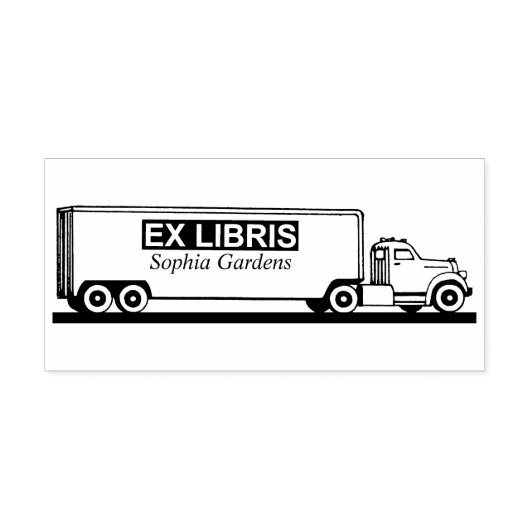 Ex Libris - Vrachtwagen Rubberstempel (Afrduk)
