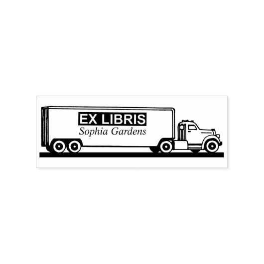 Ex Libris - Vrachtwagen Rubberstempel (Afrduk)