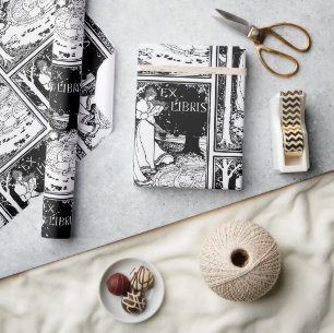 Ex Libris vrouw lezend Cadeaupapier