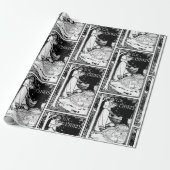 Ex Libris vrouw lezend Cadeaupapier (Uitgerold)