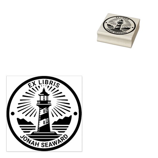 Ex Libris - Vuurtoren 02 Rubberstempel (Gestempeld)