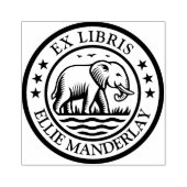 Ex Libris - Wandelende olifant Rubberstempel (Afrduk)