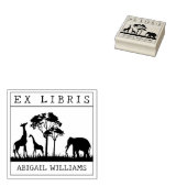 Ex Libris, Wilde Dieren Afrikaanse Boek Rubberstempel (Gestempeld)