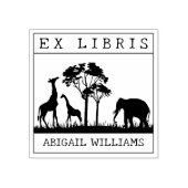 Ex Libris, Wilde Dieren Afrikaanse Boek Rubberstempel (Afrduk)