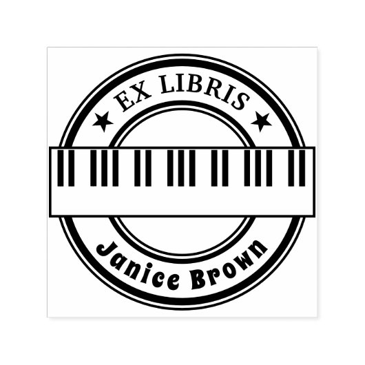 Ex Libris with Piano Keys | music Zelfinktende Stempel (Design)