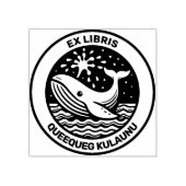 Ex Libris - Witte walvis Rubberstempel (Afrduk)