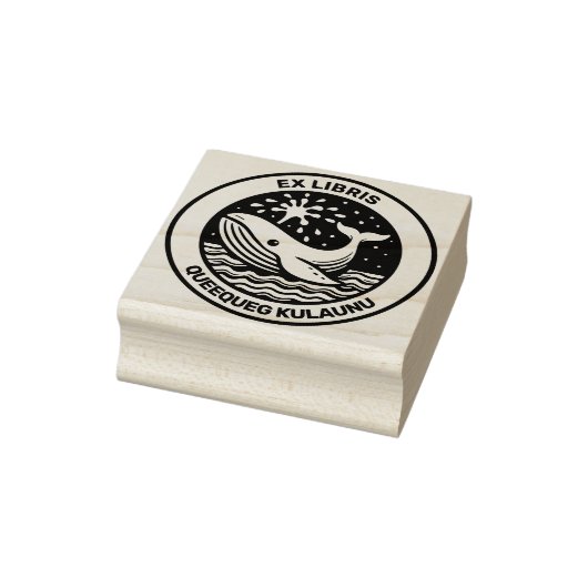 Ex Libris - Witte walvis Rubberstempel (Stempel)
