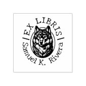 Ex Libris Wolf Face Custom Name Book Rubberstempel (Afrduk)