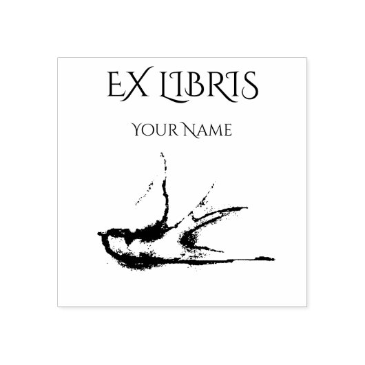 EX LIBRIS - Zachte vogel Rubber Stamp Rubberstempel (Afrduk)