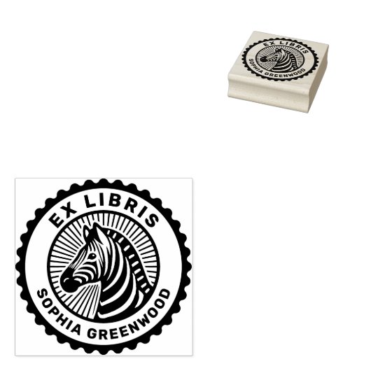 Ex Libris - Zebra Rubberstempel (Gestempeld)