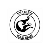 Ex libris zeemeermin boekenplaat rubberstempel (Afrduk)
