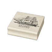 Ex Libris - Zeilend schip (Brig) Rubberstempel (Stempel)