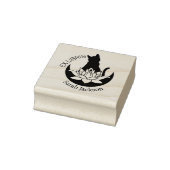 Ex Libris Zen Cat, Lotus Moon Boek Rubberstempel (Stempel)