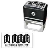 Ex Libris ZigZag Tekst Letters Bibliotheek Boeknaa Zelfinktende Stempel (In situ)