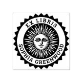 Ex Libris - Zon Gezicht Rubberstempel (Afrduk)